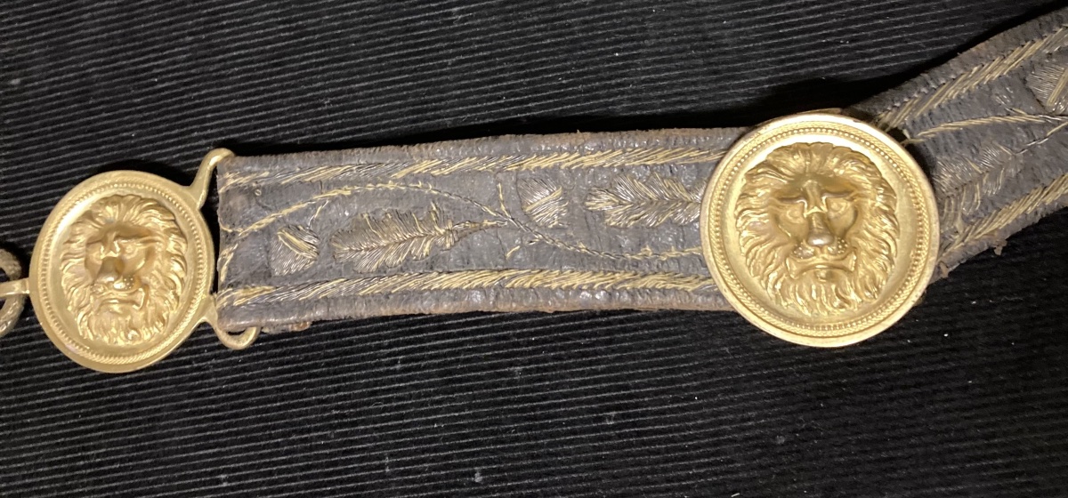 Partie d’un Ceinturon d’Officier Supérieur de Hussard. Epoque Premier Empire.-photo-3