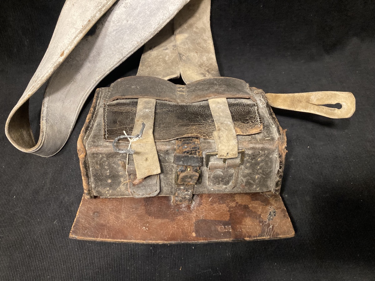 Infantry Knapsack With Imperial Guard-style Shoulder Strap, Featuring Embroidered Edges Reading “jeune Garde” -photo-3