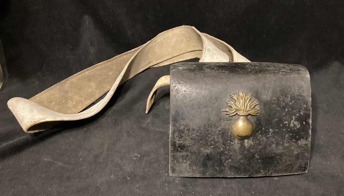 Infantry Knapsack With Imperial Guard-style Shoulder Strap, Featuring Embroidered Edges Reading “jeune Garde” 