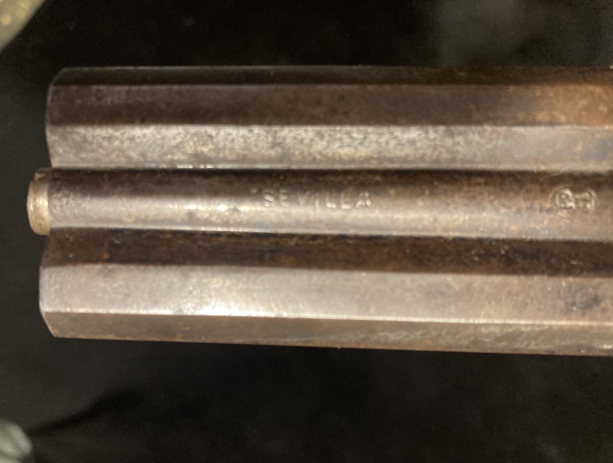 Pistolet à Broches ; 2 canons superposés tournant ; calibre 12 mm. Fabrication Belge . XIXe-photo-3