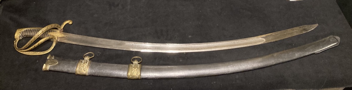 Sabre d’Officier Supérieur d’Etat-Major d’Artillerie à Cheval ; sorti de maison. Premier Empire-photo-4