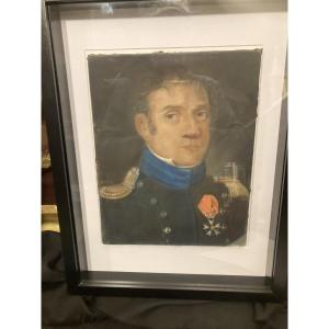 Pastel d’Officier de Cavalerie «  Aide de Camp ». Premier Empire.