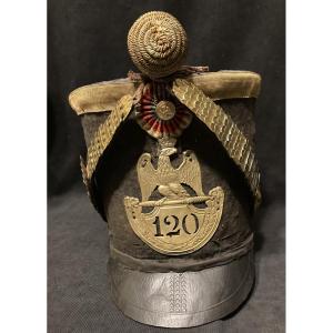Shako d’officier du 120 éme Régiment d’Infanterie de ligne . Premier Empire.