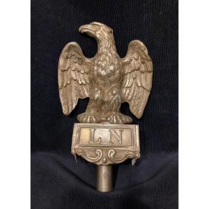 Grand AIGLE DE DRAPEAU . En tôle de laiton ou cuivrevDoré, modèle 1852. PRÉSIDENCE DE LOUIS - N