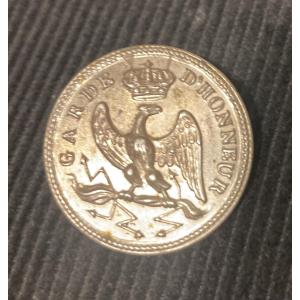 Bouton Gros Module de «  GARDE D’HONNEUR «  . En ARGENT . Premier Empire.