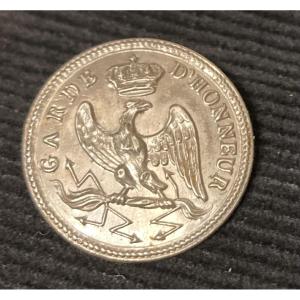 Bouton Gros module de « GARDE D’HONNEUR «  En Argent . Premier Empire..