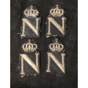 Ornements de 4 Retroussis de Surtout d’Officier de Chasseurs d’Infanterie Légère ; type 1812.