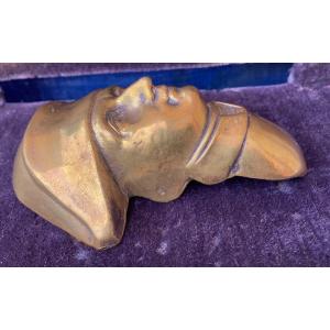 Head Of Bonaparte With His Bicorn . In Bronze . 19th Century France .