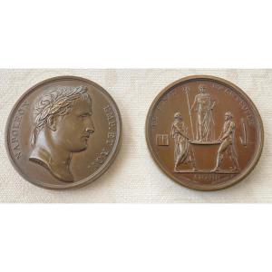 Set Of 2 Medals . Sacré De l'Empereur Napoléon An XIII And Médaille Bataille d'Austerlitz .