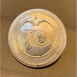 Bouton d’officier gros module de 25 mm de diamètre du 10éme Régiment de Dragon. Premier Empire.