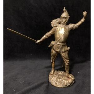 Bronze "cuirassier Officer" Signed By George Omerth. Early 20th Century.