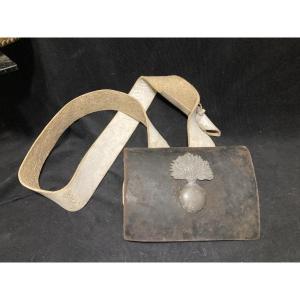 Infantry Cartridge Box With Shoulder Belt For Bayonet , First Empire Model. France.