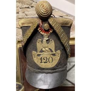 Shako d’Officier du 120 éme Régimentbd’Infanterie de Ligne 1812. Premier Empire.