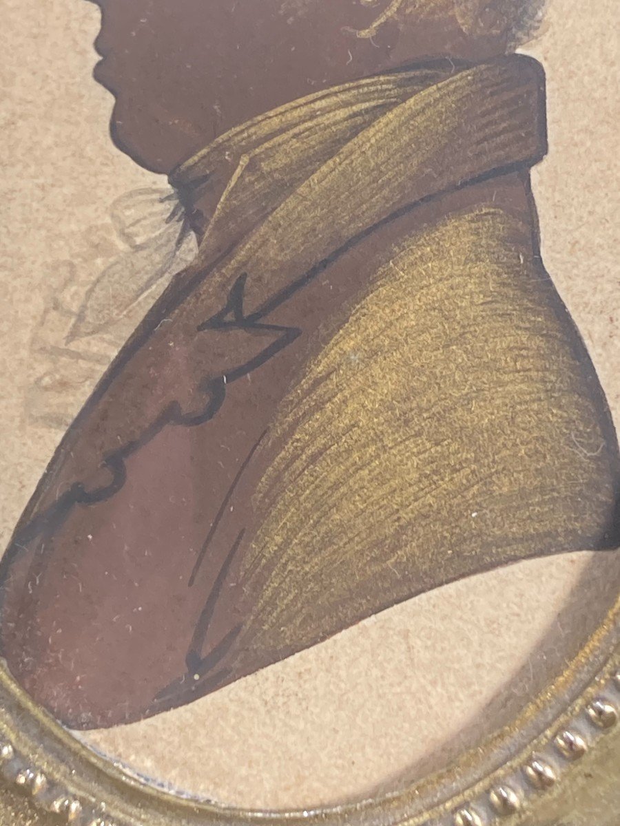 Silhouette De Chevalier. Peint Sur Papier. Régence. Angleterre. Fin XVIIIe Siècle-xix Siècle.-photo-4