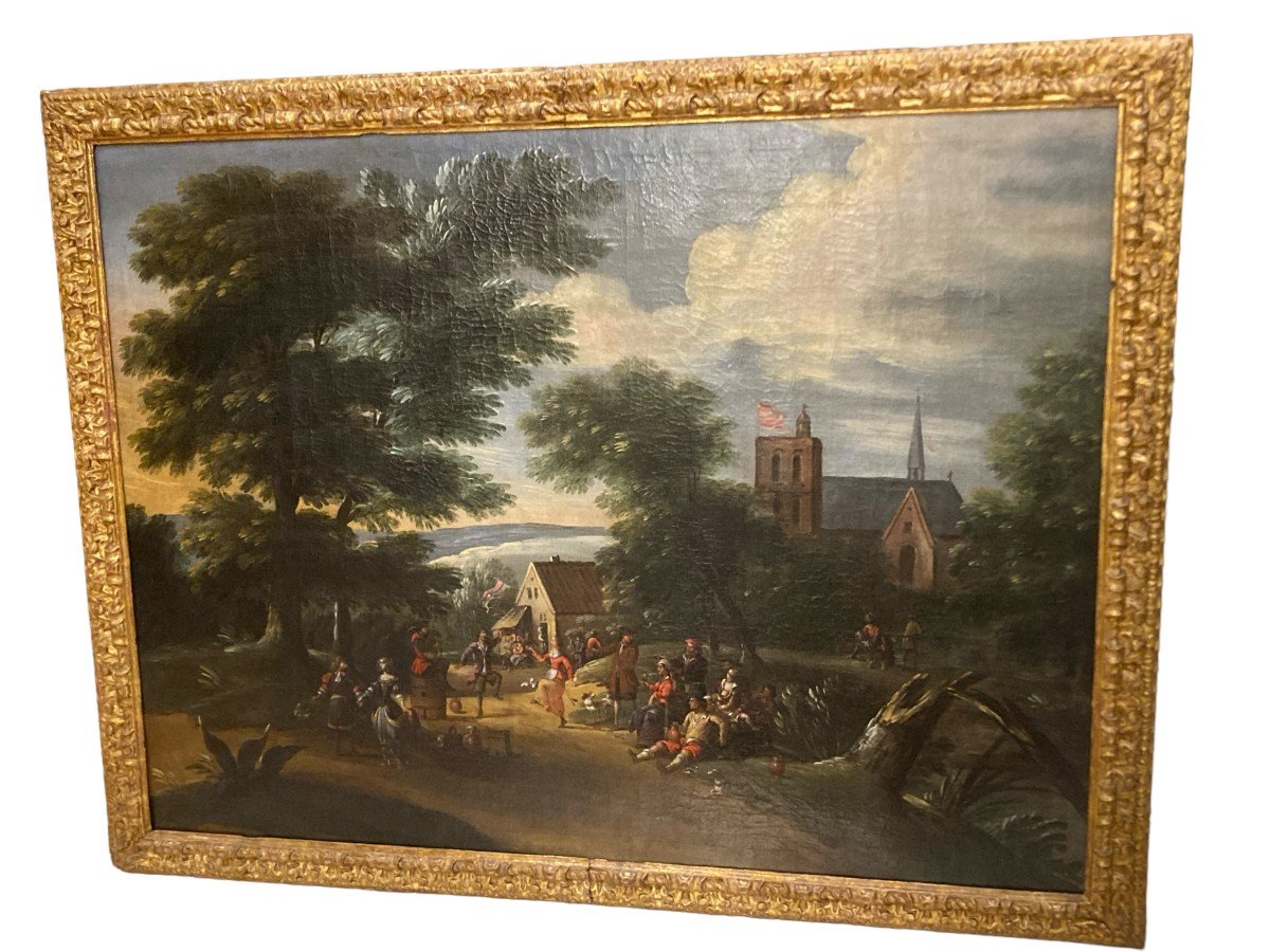 Country Scene. Oil Canvas. Holland. Baroque. 17th Century.-photo-2