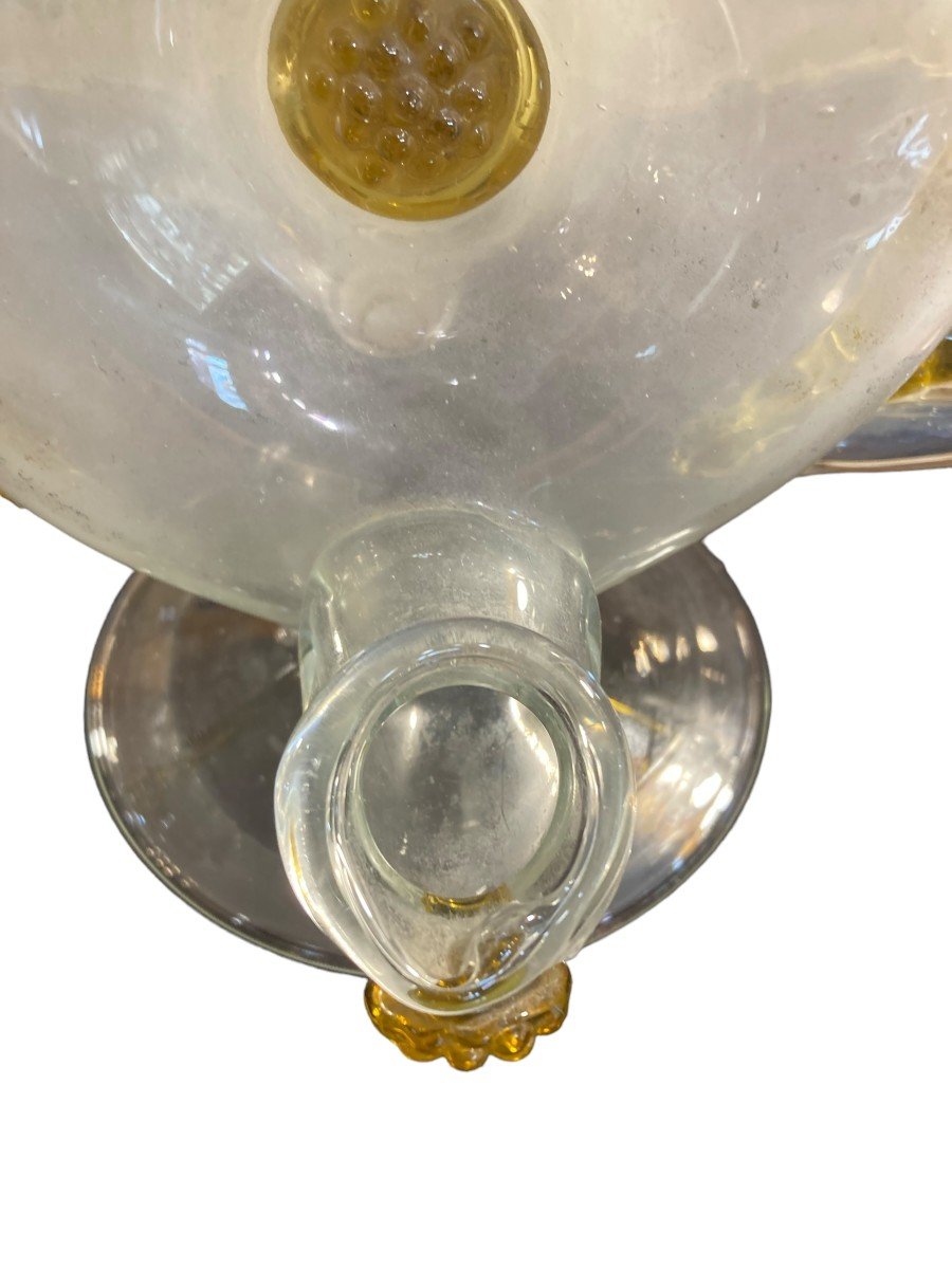 Oil Lamp. Blown Glass. Made By Gordiola. Majorca. Spain. 19th - 20th Century-photo-3