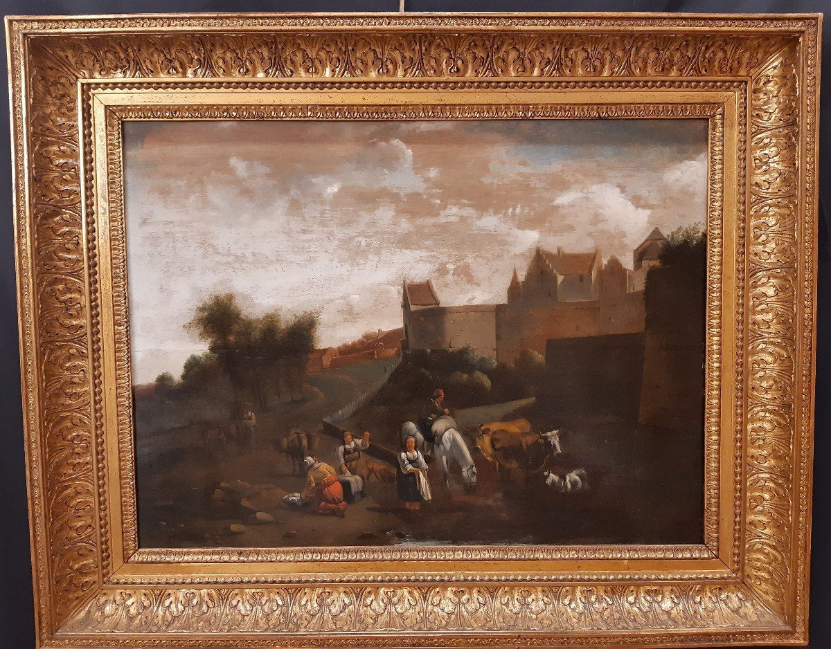 Adriaen Van De Velde. A Dutch Landscape. Signed And Dated 1660. Amsterdam 1636-1672.