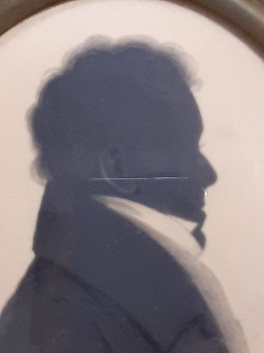 Miniature, Silhouette. Signed: Henry William Field, 1810-1882. England.-photo-4