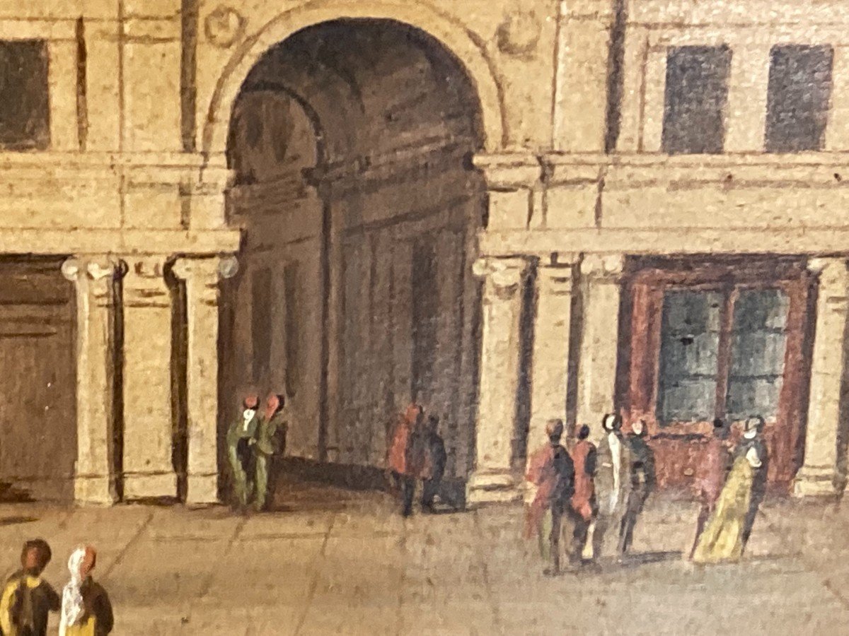 Place Saint-marc, Venise.  Signature Apocryphe  Canella 1877.   Huile Sur Métal.-photo-6
