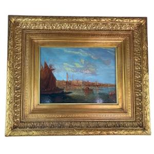 Venise. Huile Sur Tableau. Attribué à Félix Zeim. France. 1821-1911.