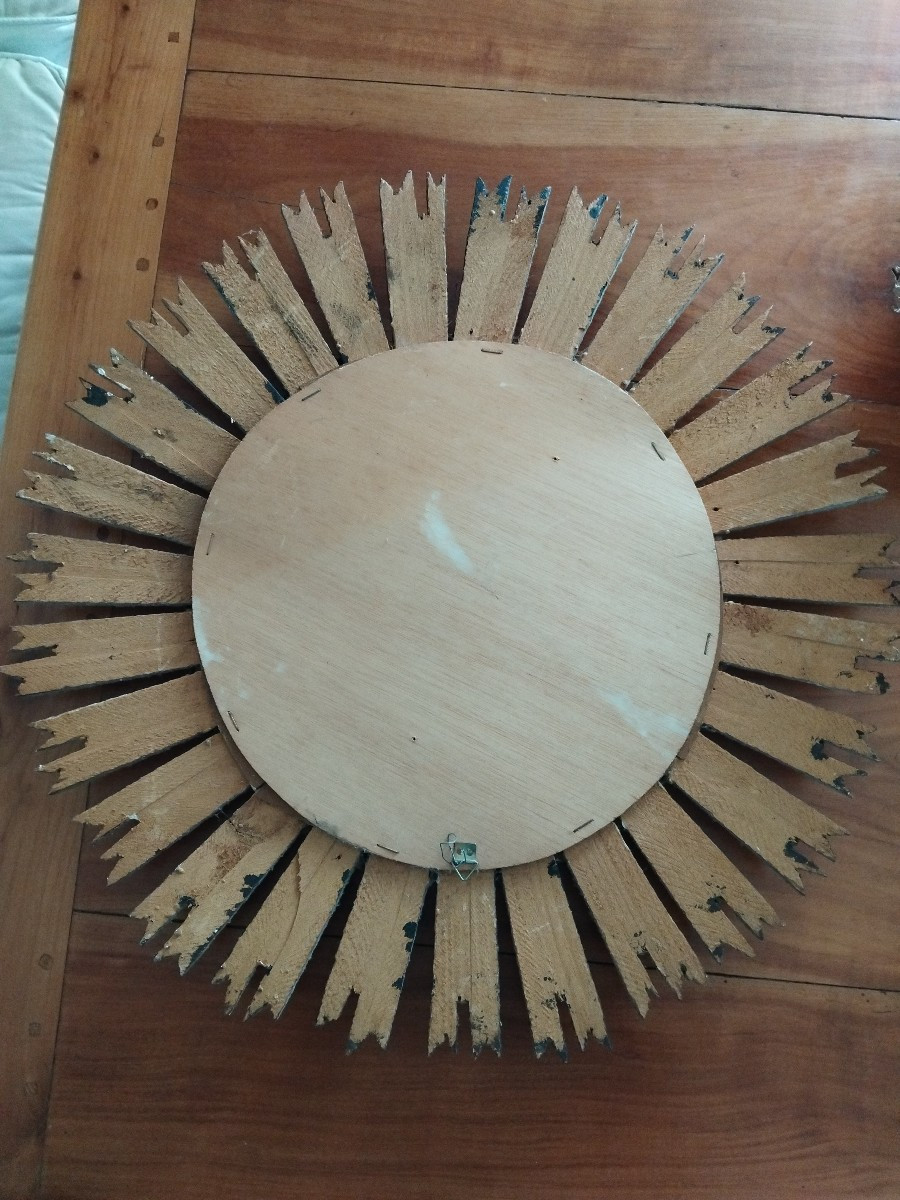 Soleil Gilded Wood Mirror.  Circa 1950-photo-2