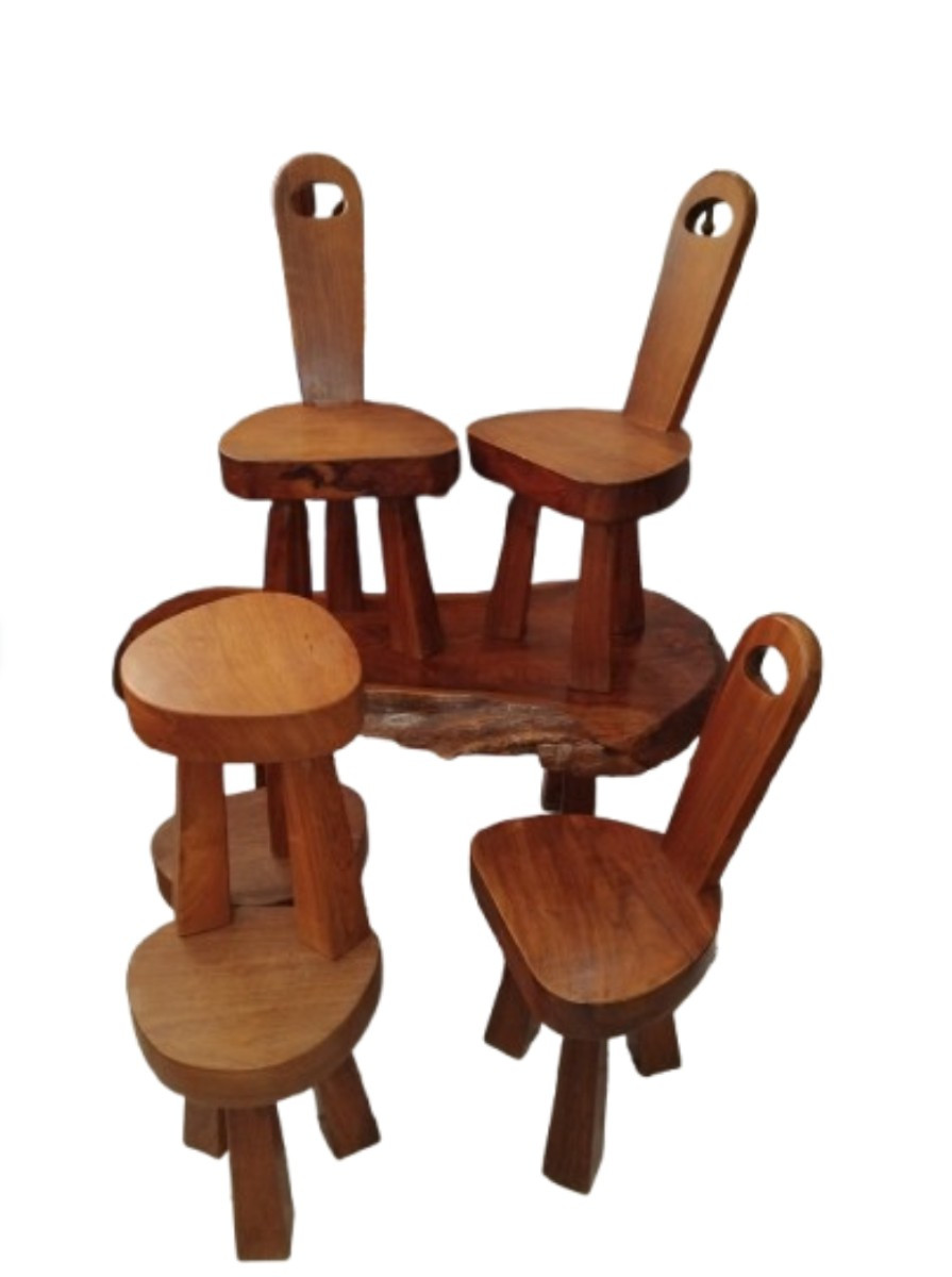 Brutalist Tables, Chairs And Stools