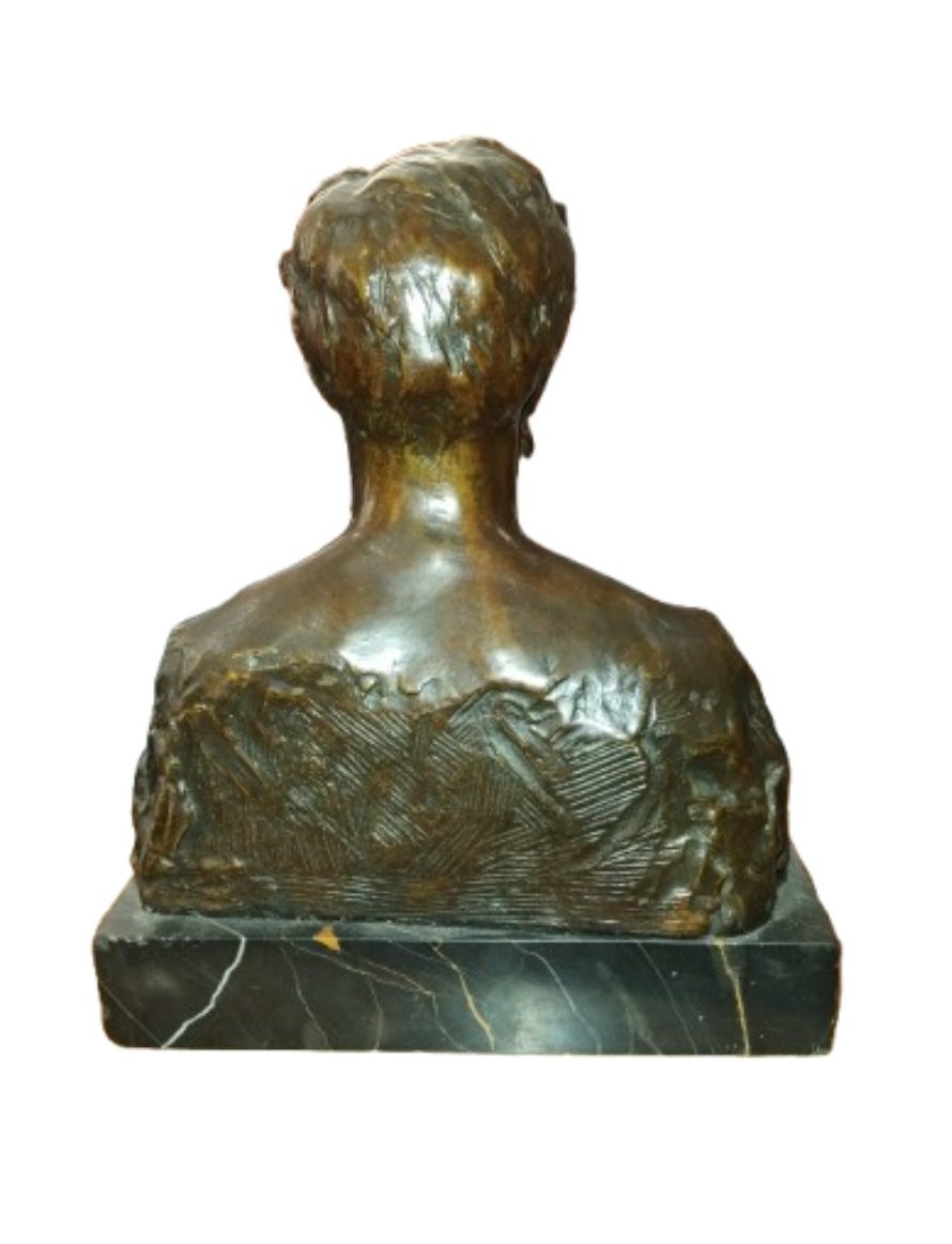 Buste en bronze signé Alexandre Descatoire-photo-3