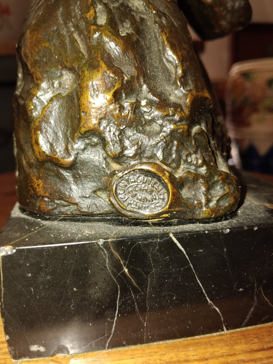 Buste en bronze signé Alexandre Descatoire-photo-1