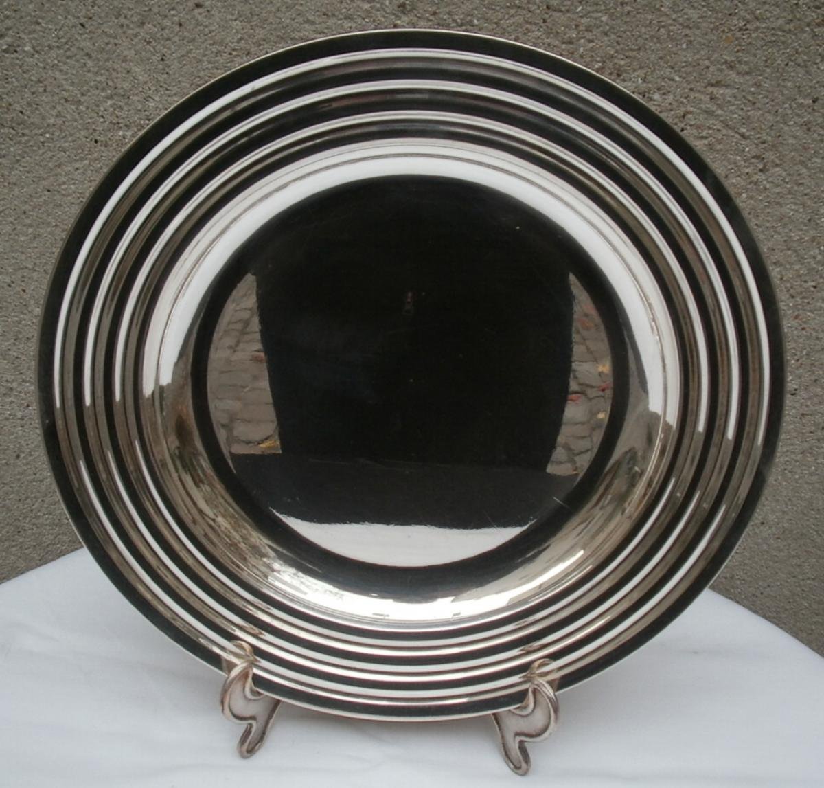 Grand Plat De Présentation Rond Signé Charles Christofle