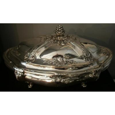 Large Vegetable Dish - Centerpiece - Sterling Silver - Tétard Frères