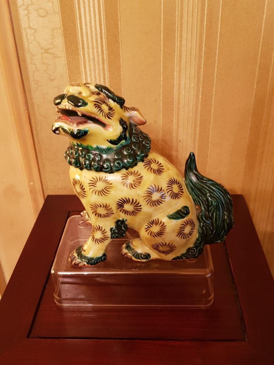 Shishi En Céramique émaillée, Japon époque Meiji