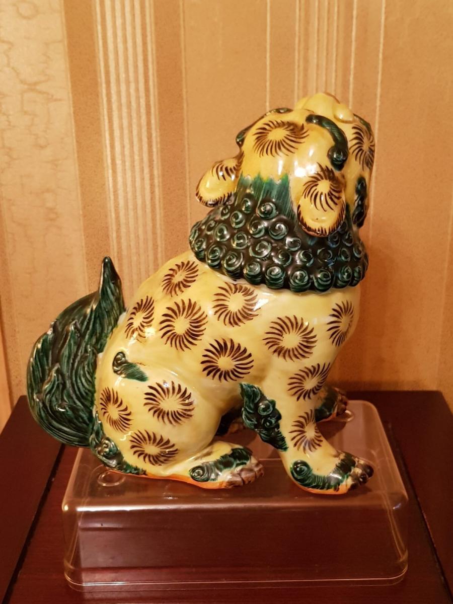 Shishi En Céramique émaillée, Japon époque Meiji-photo-3