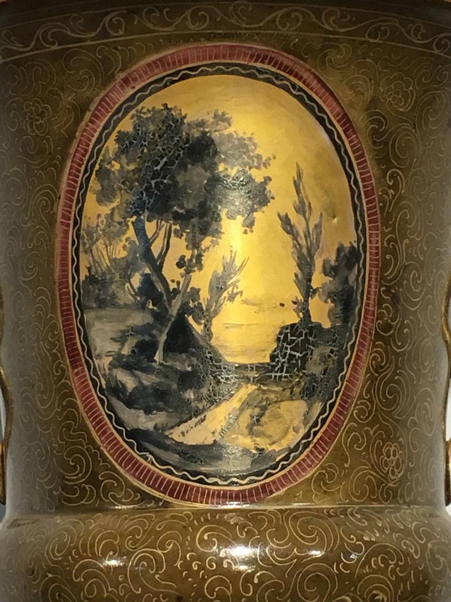  Vase En Porcelaine De Paris, Charles X-photo-2