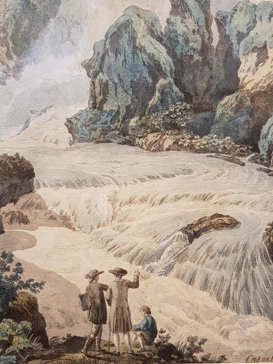 19th Century Watercolor Engraving-photo-3