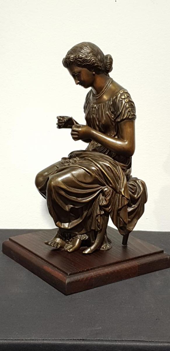 Couseuse Par Alfred Louis Habert (1824-1893)