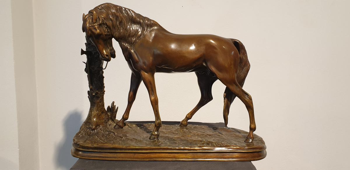 Cheval Au Palmier  Par Pierre-jules Mène (1810 - 1879)