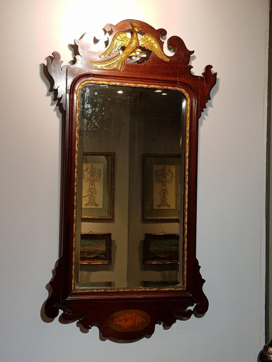 Miroir Anglais En Acajou Vers 1800