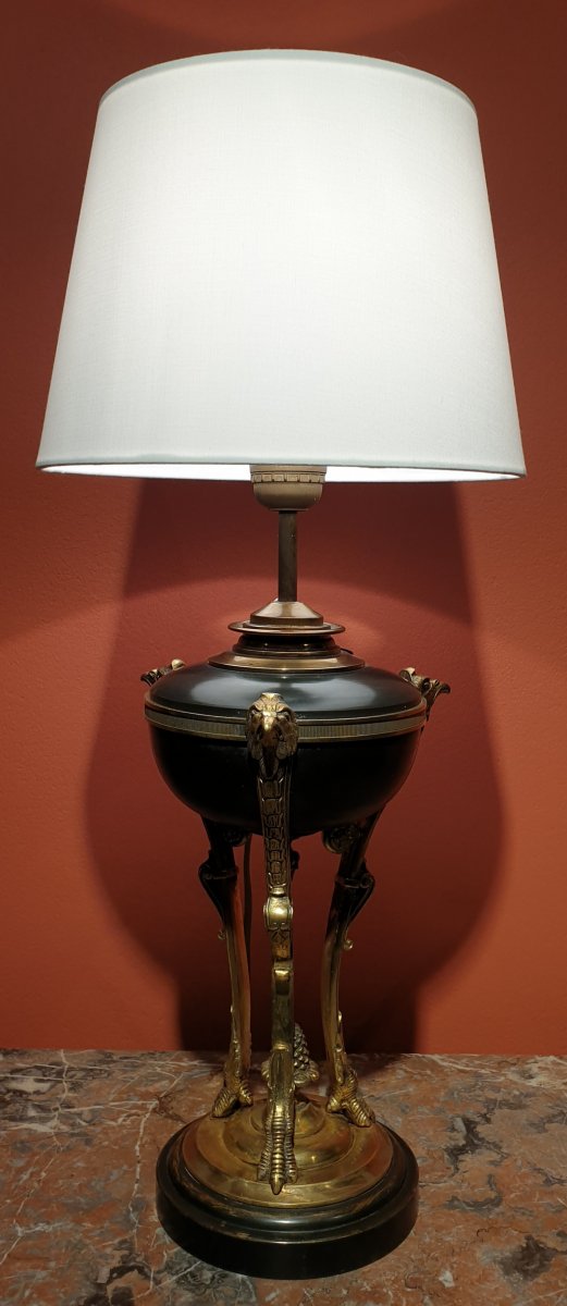 Lampe En Bronze Empire-photo-4