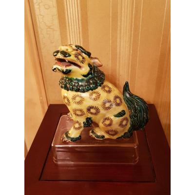 Shishi En Céramique émaillée, Japon époque Meiji