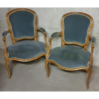 Paire De Fauteuils Louis XV