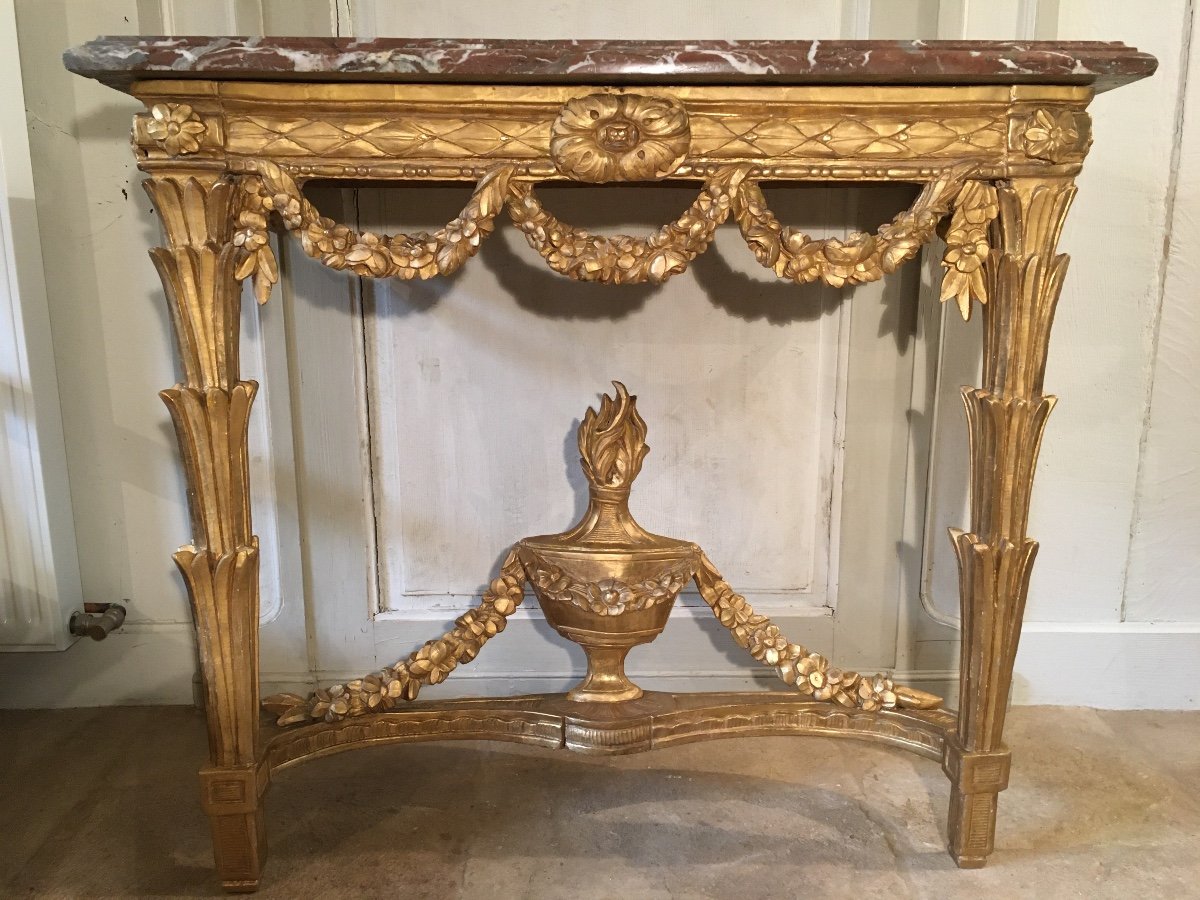 Console En Bois Doré XVIII ème -photo-2