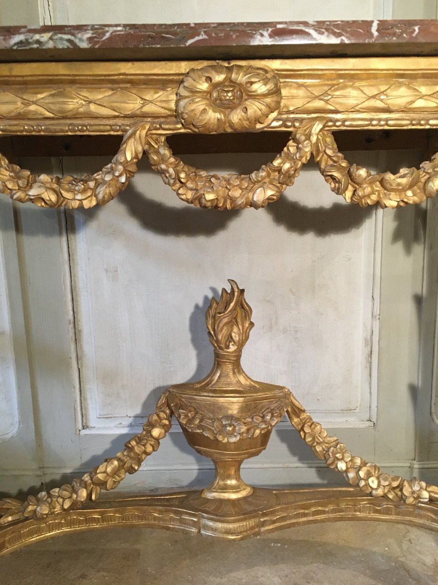 Console En Bois Doré XVIII ème -photo-3