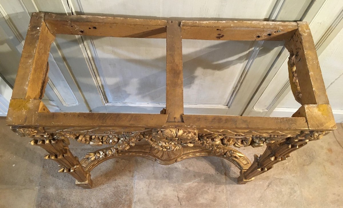 Console En Bois Doré XVIII ème -photo-6