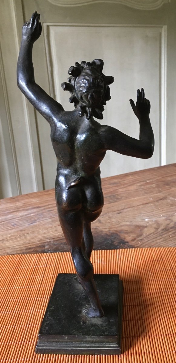 Bronze “dancing Fauna From Pompeii” 19th Century -photo-4