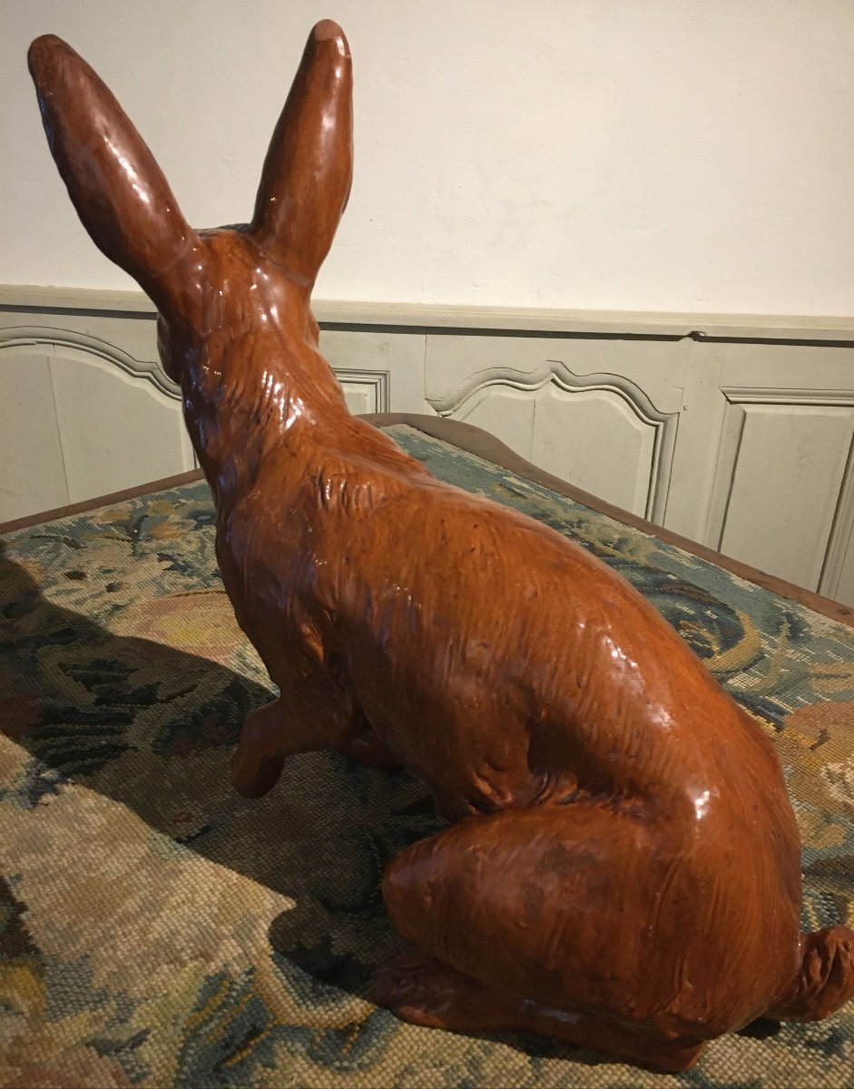 Earthenware Hare Bavent Pottery 19th Century -photo-1