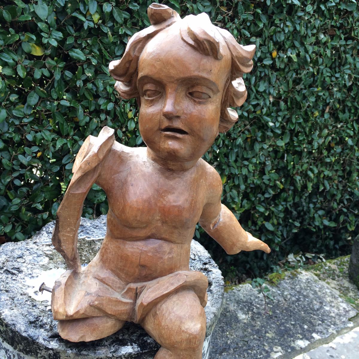 Putto XVIII ème En Noyer