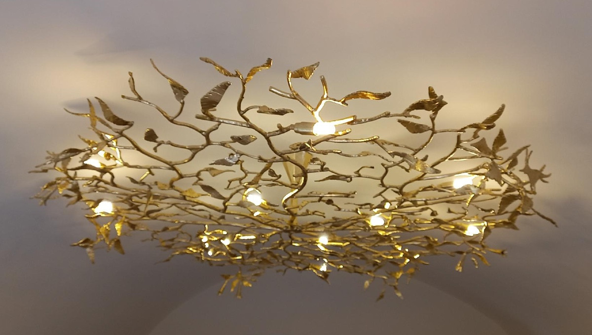 Samarkand Chandelier 21st Century With Birds, Flowers And Pomegranate Fruits, Jérôme Quilan-photo-3
