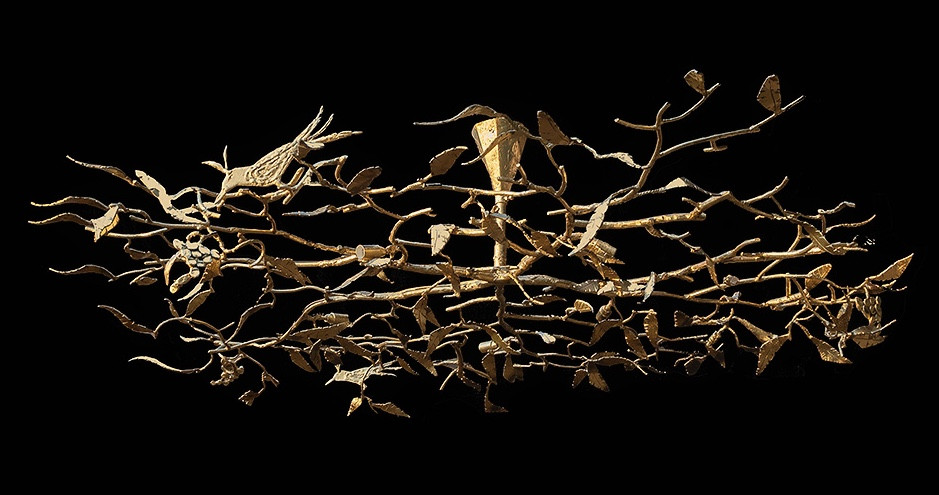 Samarkand Chandelier 21st Century With Birds, Flowers And Pomegranate Fruits, Jérôme Quilan