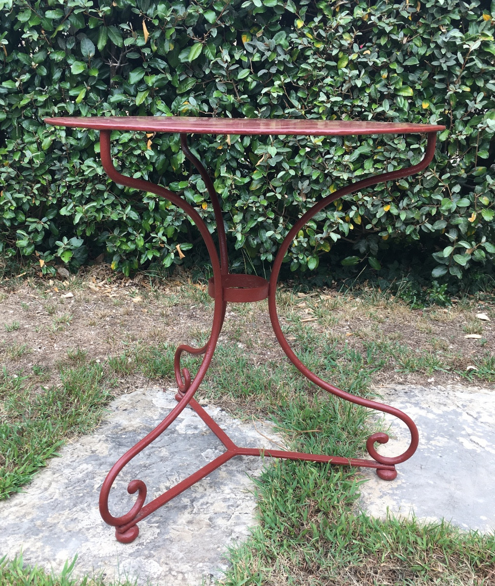 Wrought Iron Pedestal Table, Riveted, Late 19th Century -photo-3