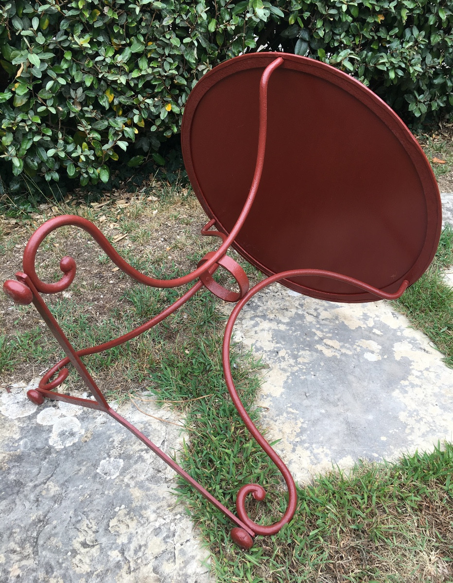 Wrought Iron Pedestal Table, Riveted, Late 19th Century -photo-5